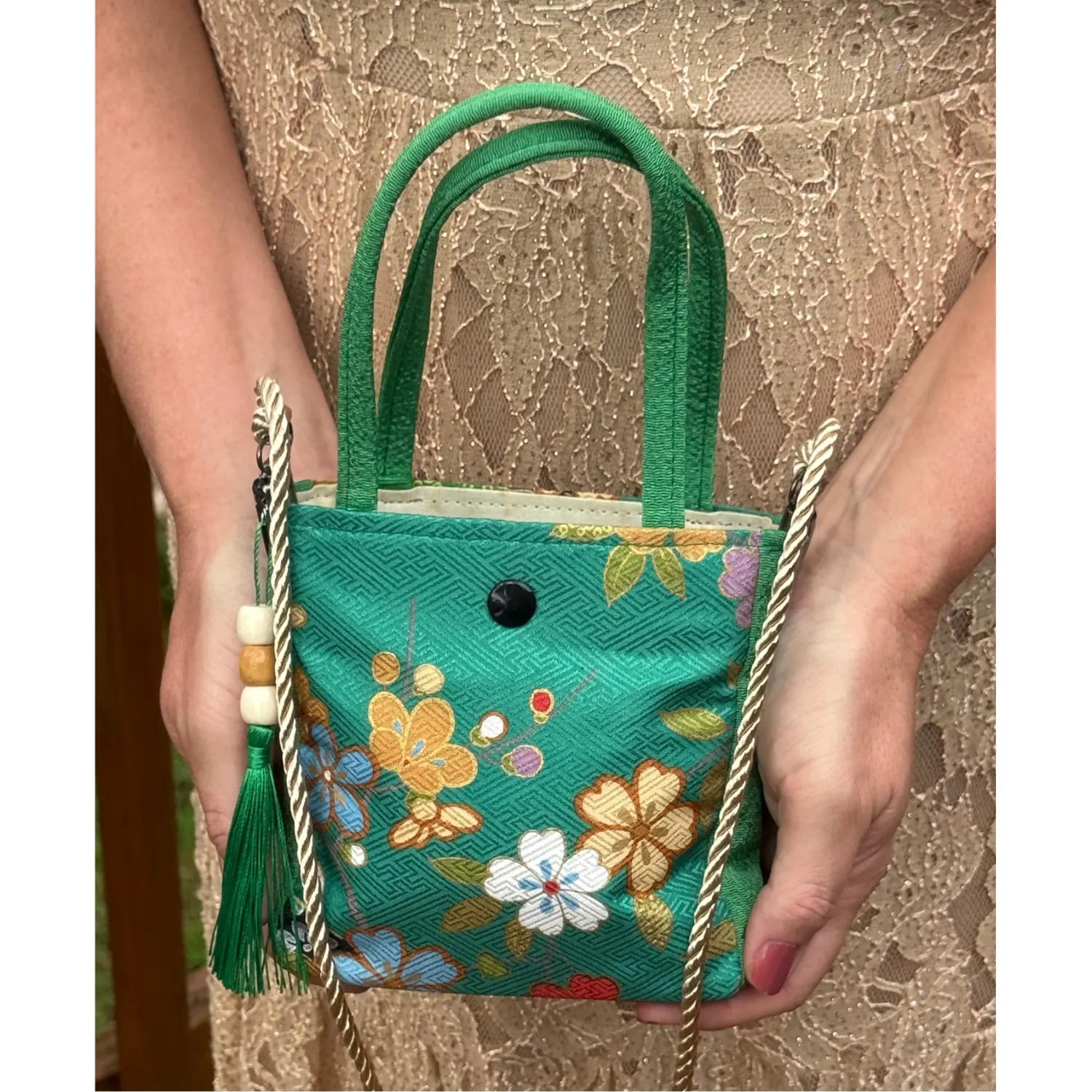 Japanese Bag Tote Purse Kimono Fabric Kyoto Silk Fancy