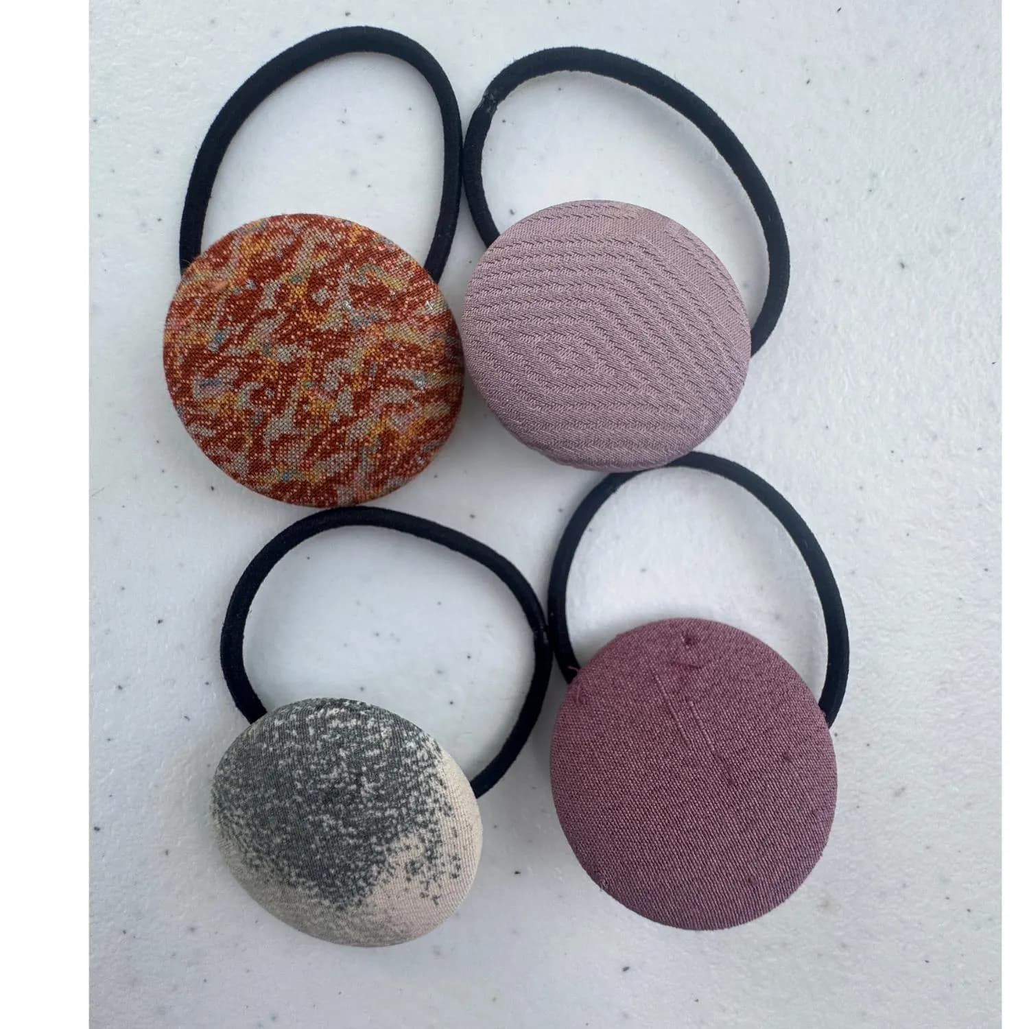 Kimono Silk Hair Tie Buttons: Set of 4
