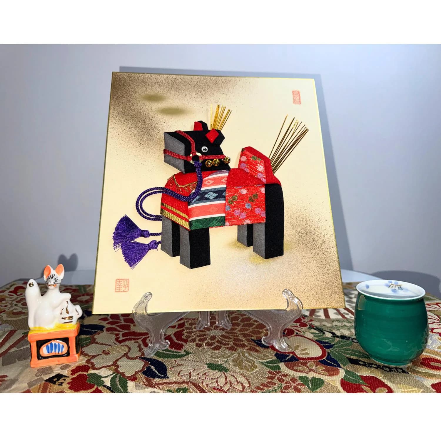 Japanese Oshie Miharu Horse Handmade Applique Art