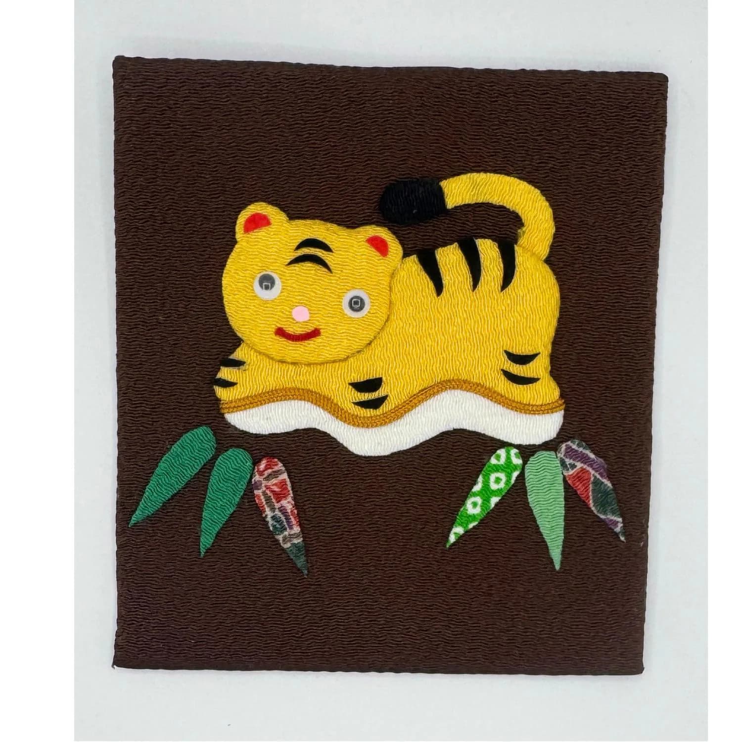 Japanese Oshie Tiger Handmade Applique Art Zodiac Wall Art