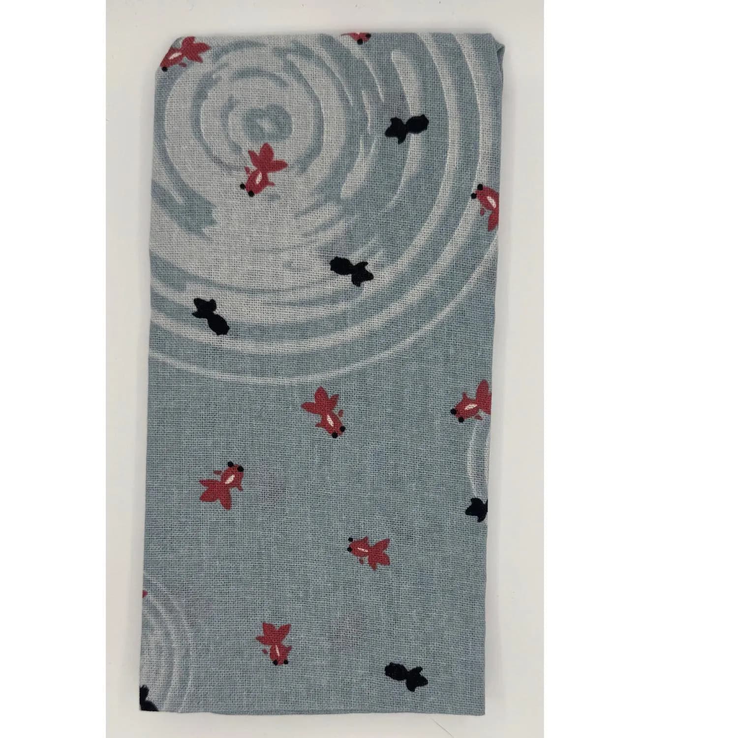 Japanese Tenugui Goldfish and Waves Cotton Hand Towel New